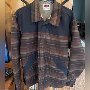 NWT Wrangler Men's Multi-Striped Jacket - Brown and Black